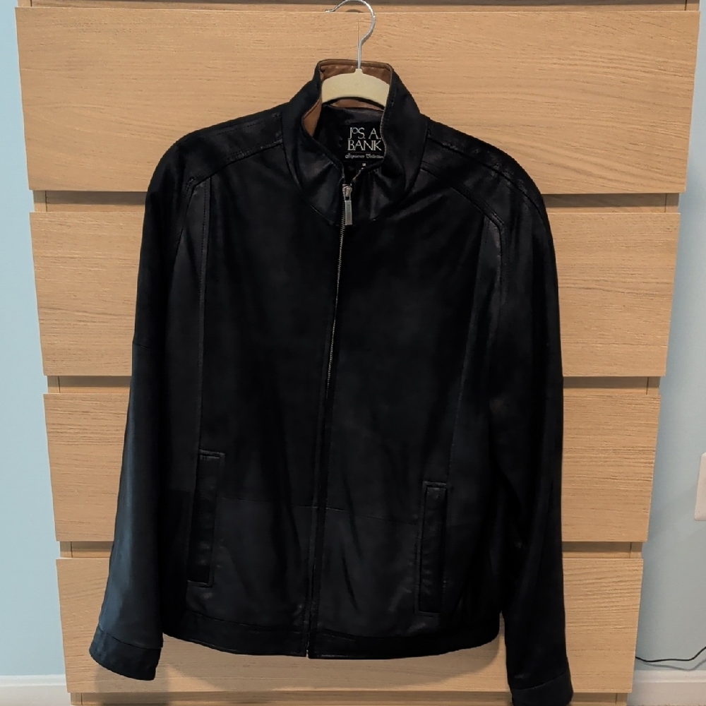 Jos. A. Bank Signature Collection Men's Black Leather Jacket